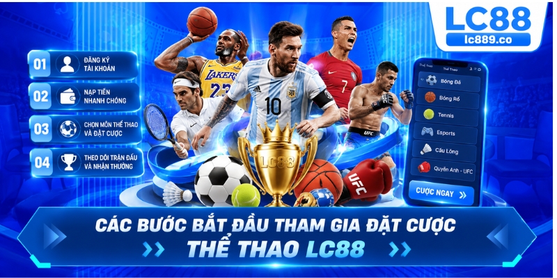 Các bước bắt đầu tham gia đặt cược thể thao LC88