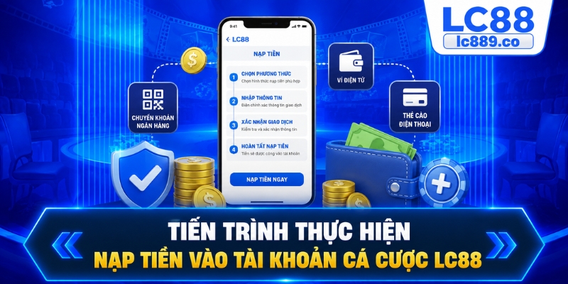 Tiến trình thực hiện nạp tiền vào tài khoản cá cược LC88